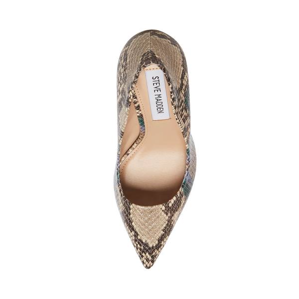 Szpilki Damskie Steve Madden Vala Natural Heel Beżowe Niebieskie | SM-937PE