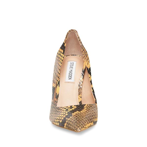 Szpilki Damskie Steve Madden Vala Snake Heel Żółte Wąż | SM-093SC