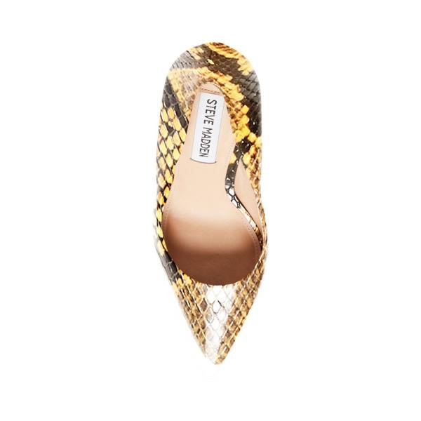 Szpilki Damskie Steve Madden Vala Snake Heel Żółte Wąż | SM-093SC