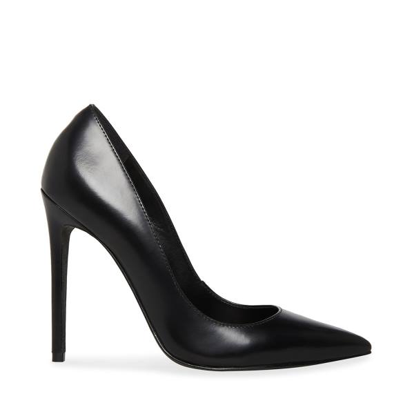 Szpilki Damskie Steve Madden Valentina Skórzane Heel Czarne | SM-615EW