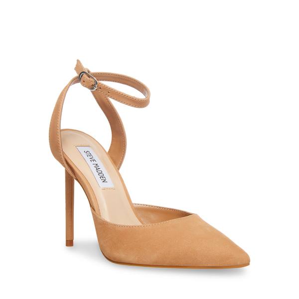 Szpilki Damskie Steve Madden Vase Camel Nubuck Heel Brązowe | SM-861GF