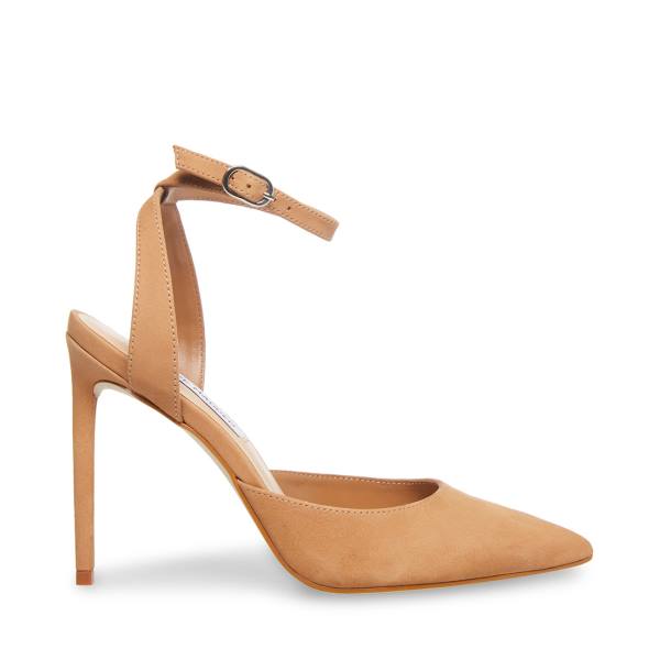 Szpilki Damskie Steve Madden Vase Camel Nubuck Heel Brązowe | SM-861GF