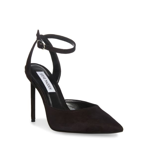 Szpilki Damskie Steve Madden Vase Nubuck Heel Czarne | SM-319XN