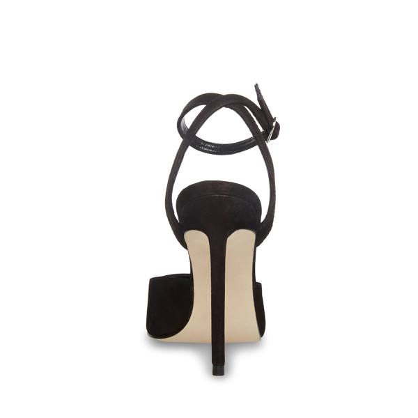 Szpilki Damskie Steve Madden Vase Nubuck Heel Czarne | SM-319XN