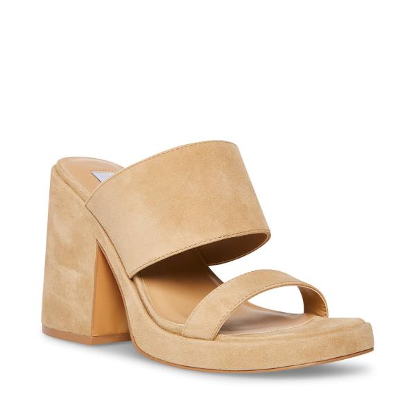 Szpilki Damskie Steve Madden Vickey Sand Zamszowe Heel Brązowe | SM-945UH