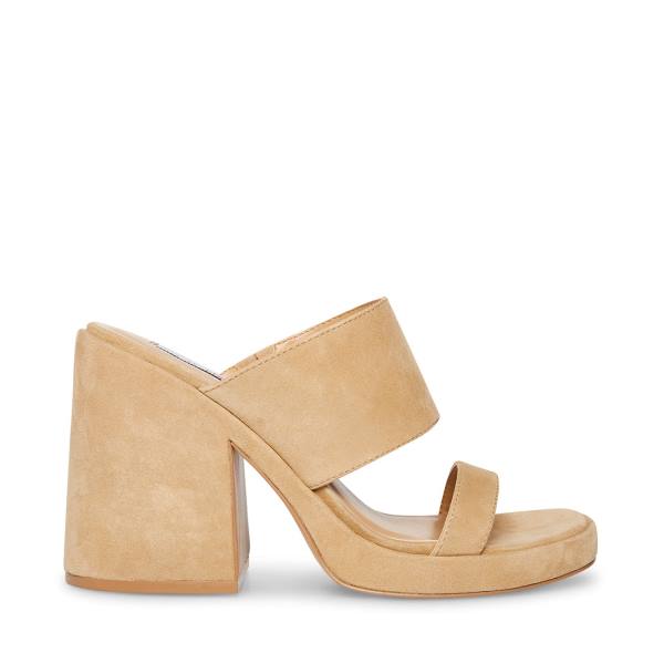 Szpilki Damskie Steve Madden Vickey Sand Zamszowe Heel Brązowe | SM-945UH