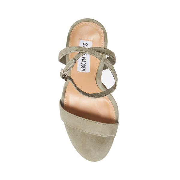 Szpilki Damskie Steve Madden Wafer Zamszowe Heel Zielone | SM-928PY