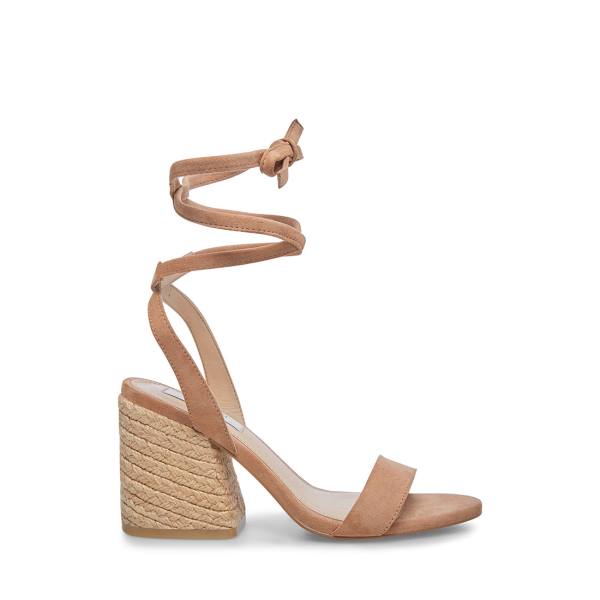 Szpilki Damskie Steve Madden Yasi Sand Zamszowe Heel Brązowe | SM-485MF