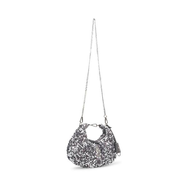 Torba Crossbody Damskie Steve Madden Bbrenda Sequins Srebrne | SM-582ZT