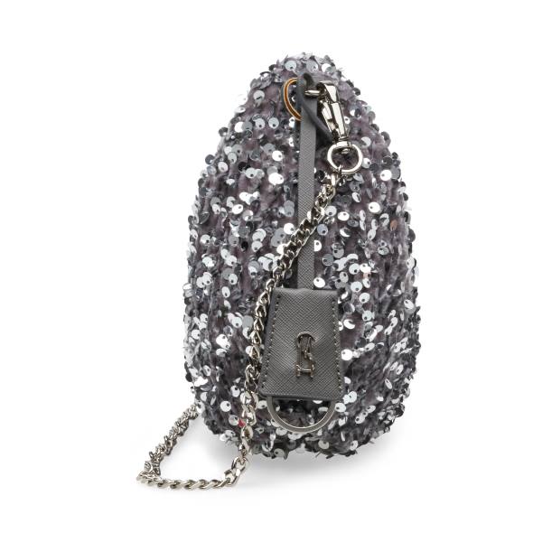 Torba Crossbody Damskie Steve Madden Bbrenda Sequins Srebrne | SM-582ZT