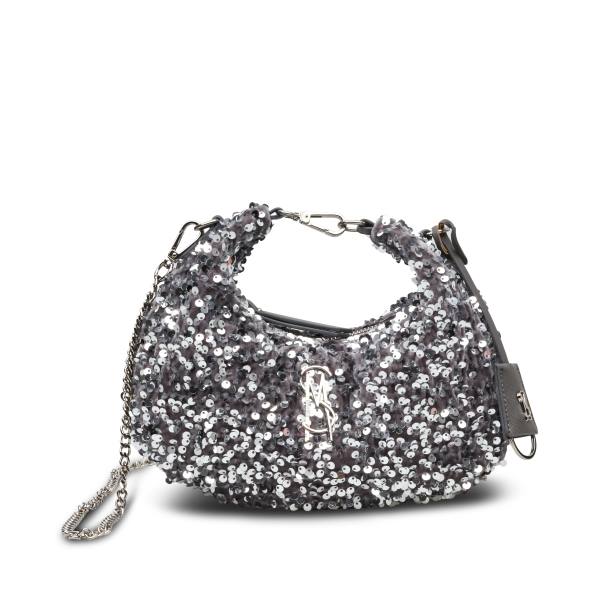 Torba Crossbody Damskie Steve Madden Bbrenda Sequins Srebrne | SM-582ZT