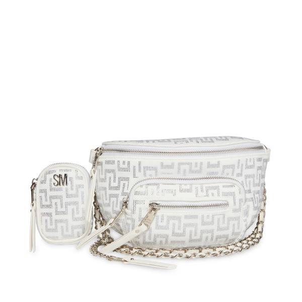 Torba Crossbody Damskie Steve Madden Bmaximas Białe Srebrne | SM-638YS