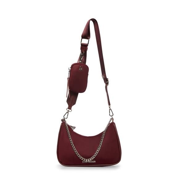 Torby Przez Ramię Damskie Steve Madden Bvital Burgundy Bordowe | SM-756CF