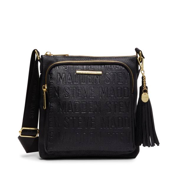 Torby Przez Ramię Damskie Steve Madden Logo Crossbody Czarne | SM-049LT