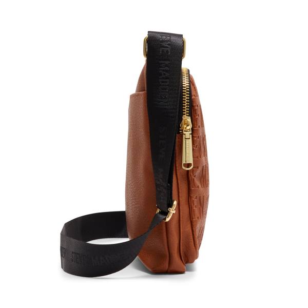 Torby Przez Ramię Damskie Steve Madden Logo Crossbody Cognac Brązowe | SM-801AM