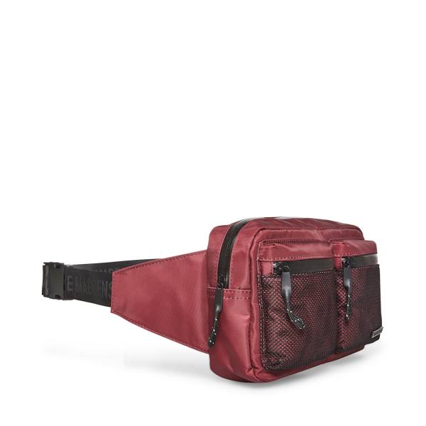 Torebki Damskie Steve Madden Mesh Fanny Pack Burgundy Bordowe | SM-201LN