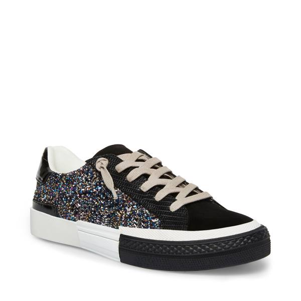 Trampki Damskie Steve Madden Embark Glitter Czarne | SM-425UA