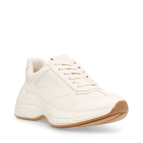 Trampki Damskie Steve Madden Leader Bone Beżowe | SM-458LP