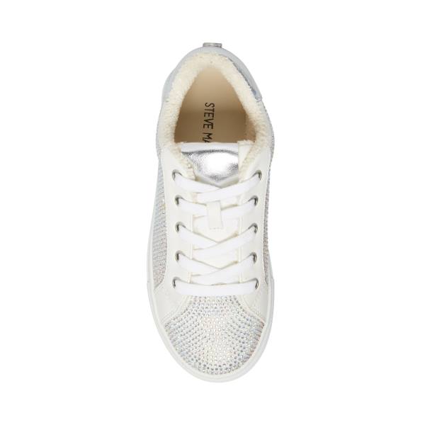 Trampki Dziecięce Steve Madden Jceecee Srebrne | SM-073NB