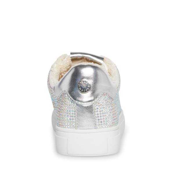 Trampki Dziecięce Steve Madden Jceecee Srebrne | SM-073NB