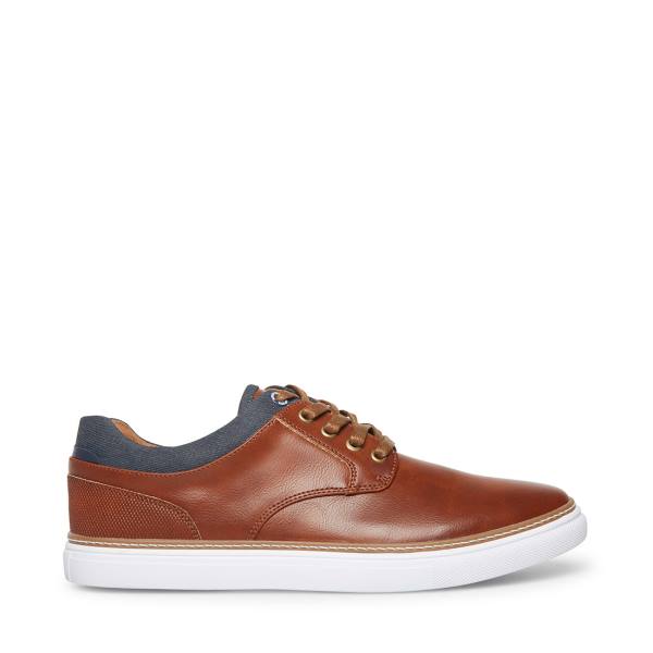 Trampki Męskie Steve Madden Gully Tan Skórzane Brązowe | SM-018ZQ