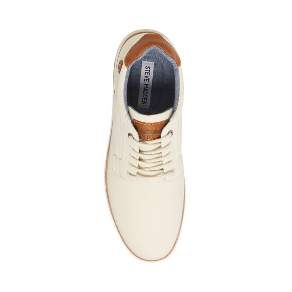 Trampki Męskie Steve Madden Tom Off-white Białe | SM-054SV