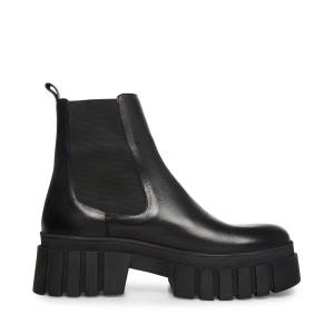 Botki Damskie Steve Madden Abram Skórzane Czarne | SM-654WU