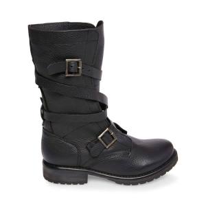 Botki Damskie Steve Madden Banddit Skórzane Czarne | SM-379ZM