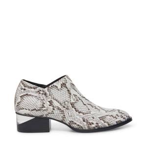 Botki Damskie Steve Madden Barnett Snake Czarne Białe Wąż | SM-310MU