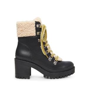 Botki Damskie Steve Madden Bundleup Skórzane Czarne | SM-531FI