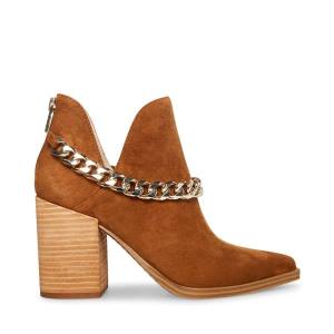 Botki Damskie Steve Madden Cedar-c Chestnut Zamszowe Brązowe | SM-659BC