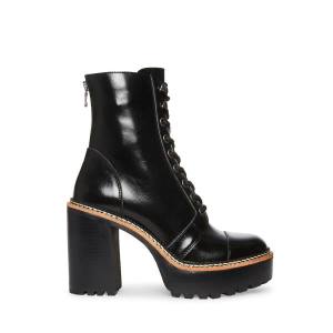 Botki Damskie Steve Madden Core Skórzane Czarne | SM-653UI