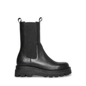 Botki Damskie Steve Madden Explorer Skórzane Czarne | SM-478DH