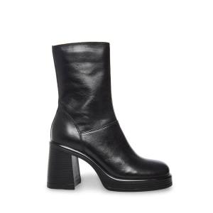 Botki Damskie Steve Madden Fantsie Skórzane Czarne | SM-341FK