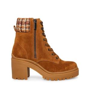 Botki Damskie Steve Madden Jaydin-f Zamszowe Brązowe | SM-684ZI