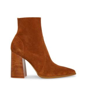 Botki Damskie Steve Madden Julina Chestnut Zamszowe Brązowe | SM-954RF