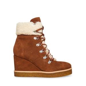 Botki Damskie Steve Madden Marcel Cognac Zamszowe Brązowe | SM-640OL