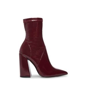 Botki Damskie Steve Madden Slade Burgundy Lakierowana Bordowe | SM-691MF