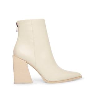 Botki Damskie Steve Madden Tish Bone Skórzane Beżowe | SM-312YC