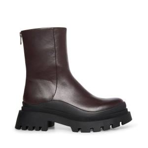 Botki Damskie Steve Madden Turf Skórzane Brązowe | SM-198CT