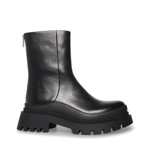 Botki Damskie Steve Madden Turf Skórzane Czarne | SM-346JU