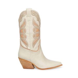 Kozaki Damskie Steve Madden Wynter Bone Beżowe Kolorowe | SM-169OZ