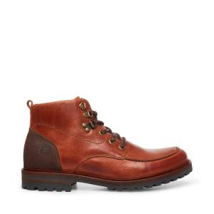 Kozaki Męskie Steve Madden Trekker Cognac Skórzane Brązowe | SM-835KL