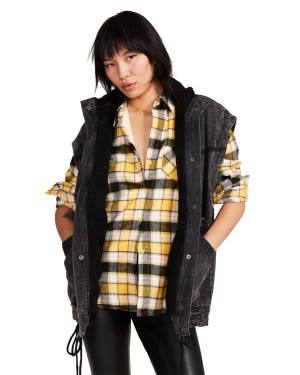 Kurtki Damskie Steve Madden Teddy Podszewką Flannel Żółte | SM-401ZN