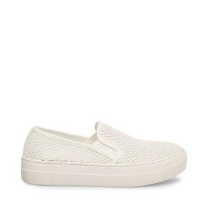 Loafersy Damskie Steve Madden Gills-m Białe | SM-381CO