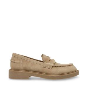 Loafersy Damskie Steve Madden Kallen Sand Zamszowe Brązowe | SM-254FL