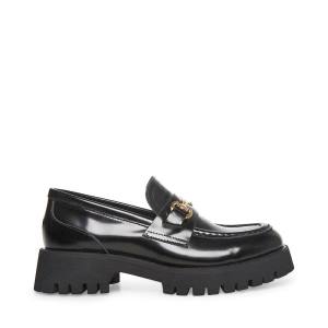 Loafersy Damskie Steve Madden Lando Skórzane Czarne | SM-084GF