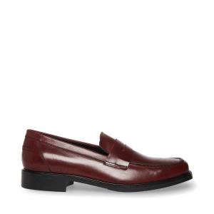 Loafersy Męskie Steve Madden Brookline Burgundy Bordowe | SM-462RF