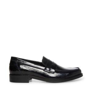 Loafersy Męskie Steve Madden Brookline Lakierowana Czarne | SM-687DN