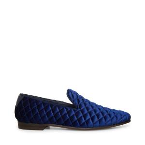 Loafersy Męskie Steve Madden Quintin Velvet Niebieskie | SM-728UC